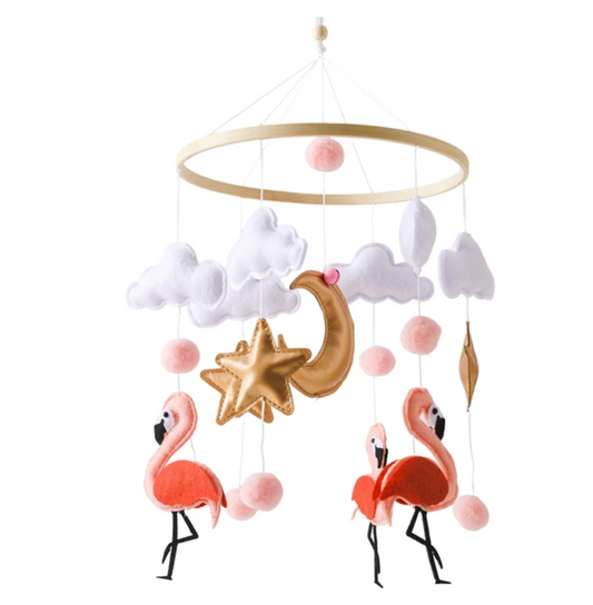 Flamingo Handmade Baby Mobile Wooden Bed Bell