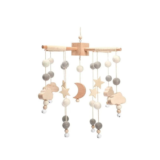 Baby Rattle Toy 0-12 Months Wooden Crib Mobile, Cot Mobile Hanging Toys for Baby