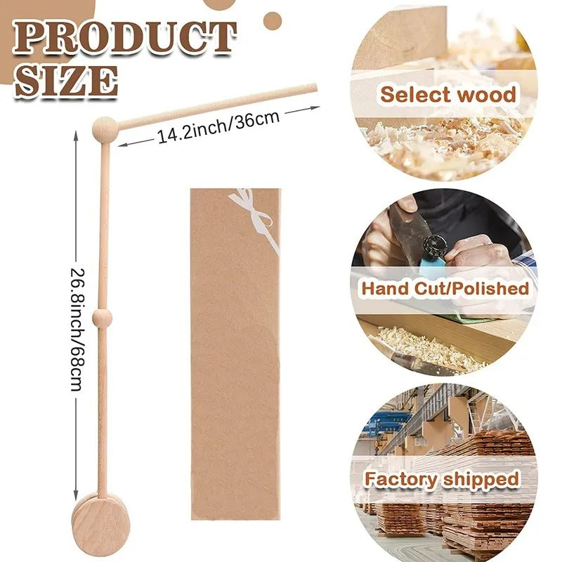 Wooden Hanging for Baby Bed Bell Mobile Rattles