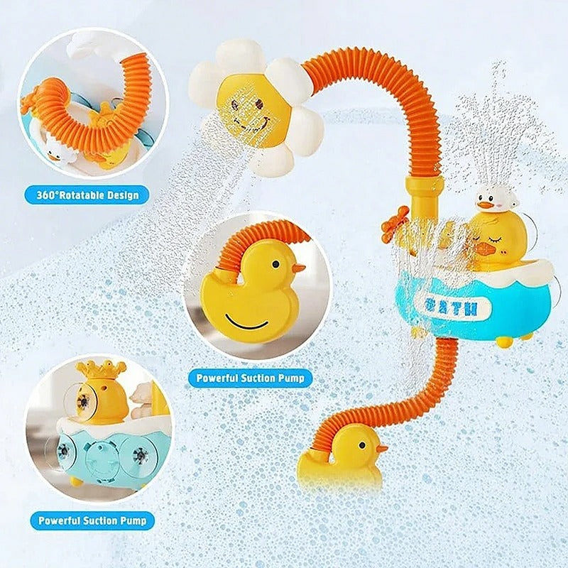 Adjustable Sunflower Shower Head Baby Bath Toy for Bathtubs