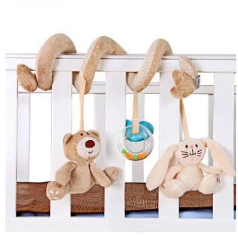 Nordic Bear Plush Spiral Mobile - Hanging Rattles for Carriage, Crib, and Pram