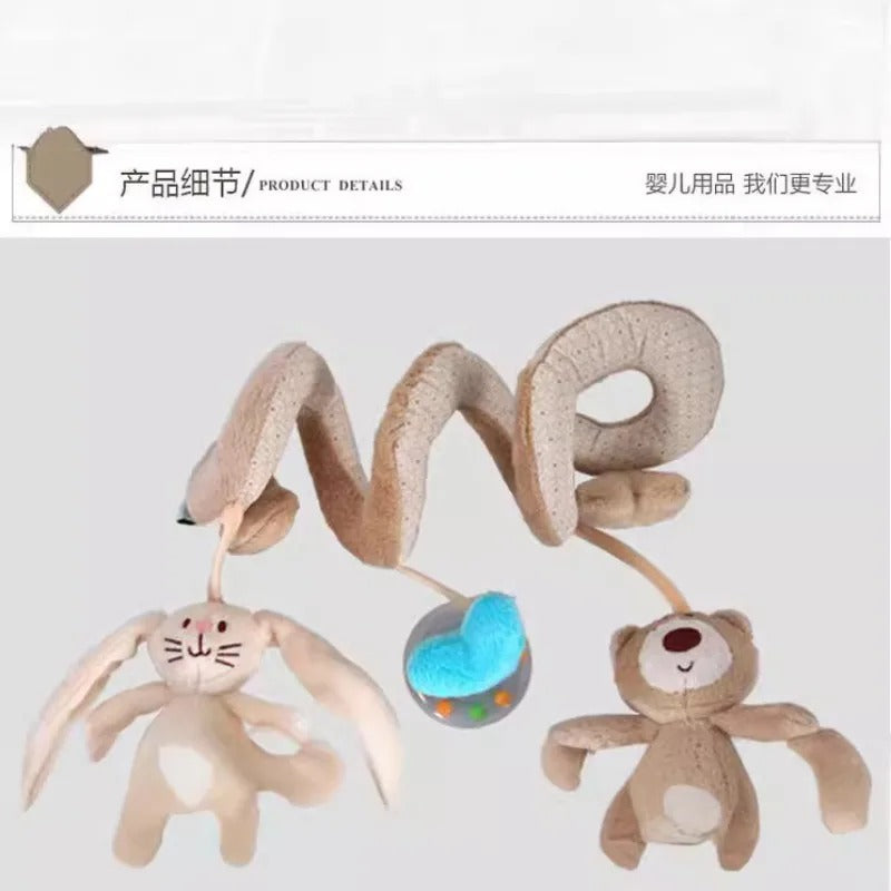 Nordic Bear Plush Spiral Mobile - Hanging Rattles for Carriage, Crib, and Pram