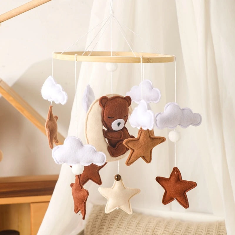 Baby Bear Crib Mobile Rattles Soft Felt Cartoon – Babycotmobile