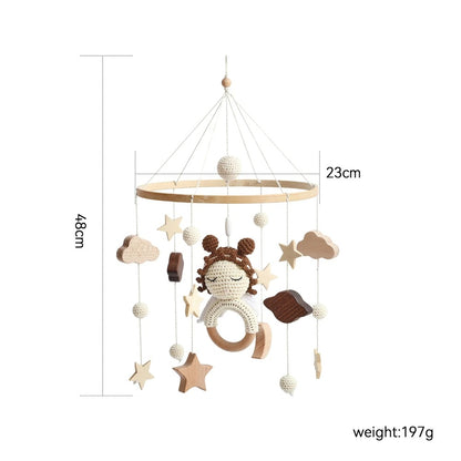 Celestial Baby Mobile – Stars, Clouds & Angel Doll Nursery Hanging