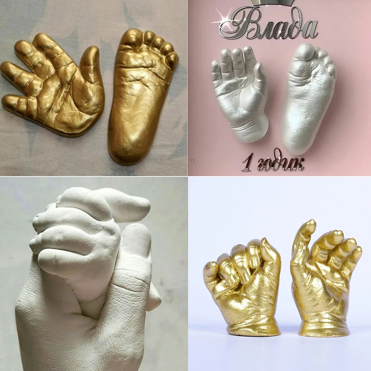 DIY 3D Baby Hand and Foot Print Plaster Mold Kit