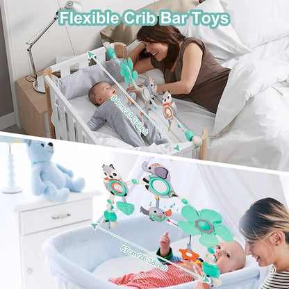 Foldable Musical Animal Baby Stroller Arch and Crib Mobile