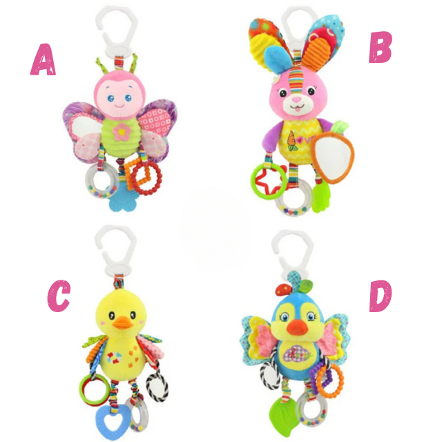 Newborn Animal Rattle Toys - Stroller Bells and Grab Training Dolls ...