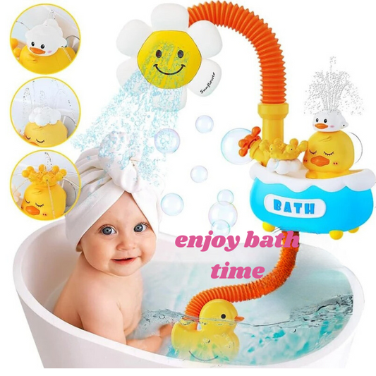 Adjustable Sunflower Shower Head Baby Bath Toy for Bathtubs
