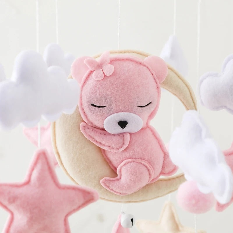 Baby Bear Crib Mobile Rattles Soft Felt Cartoon