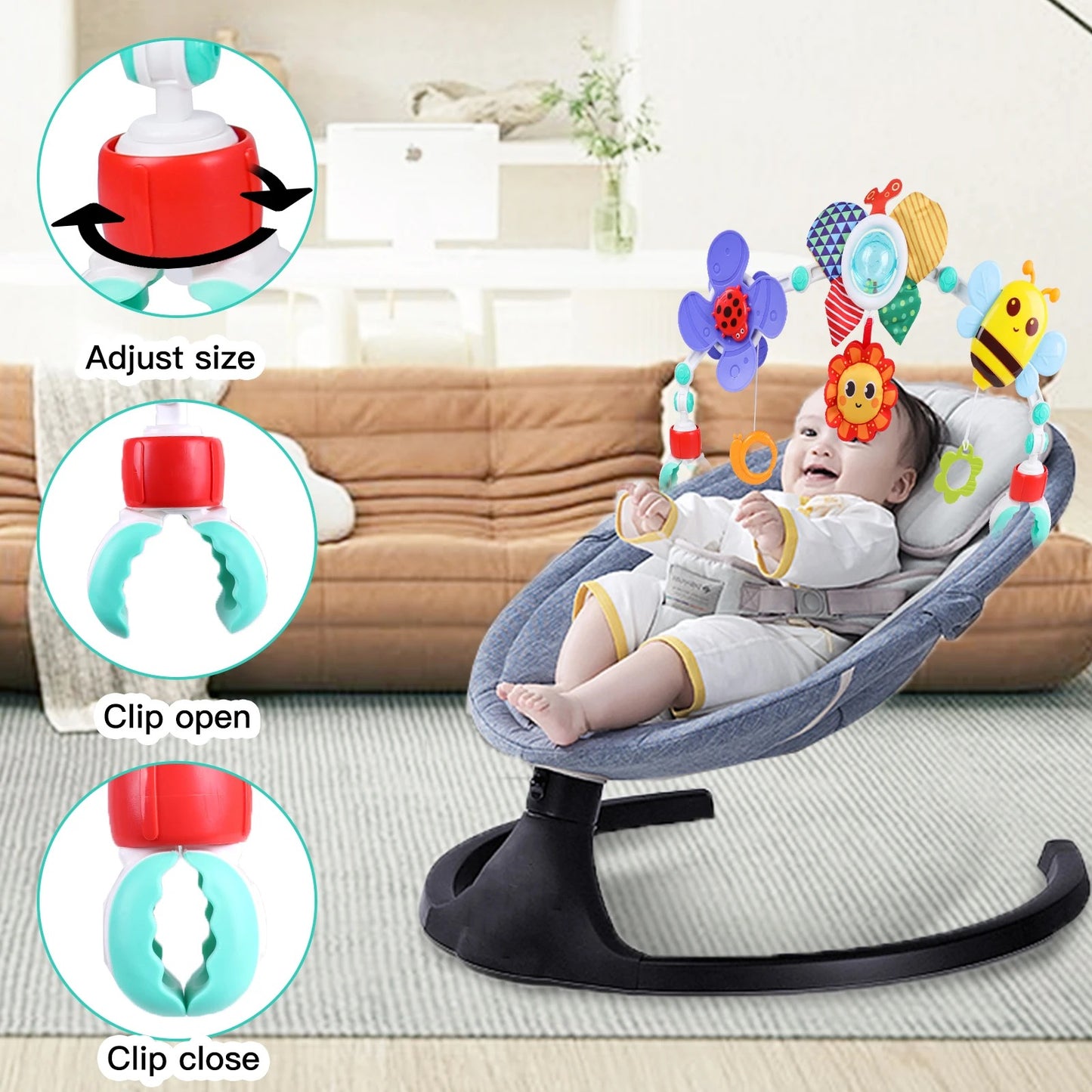 Foldable Baby Play Arch Crib Toy - Hanging Mobile for Pram