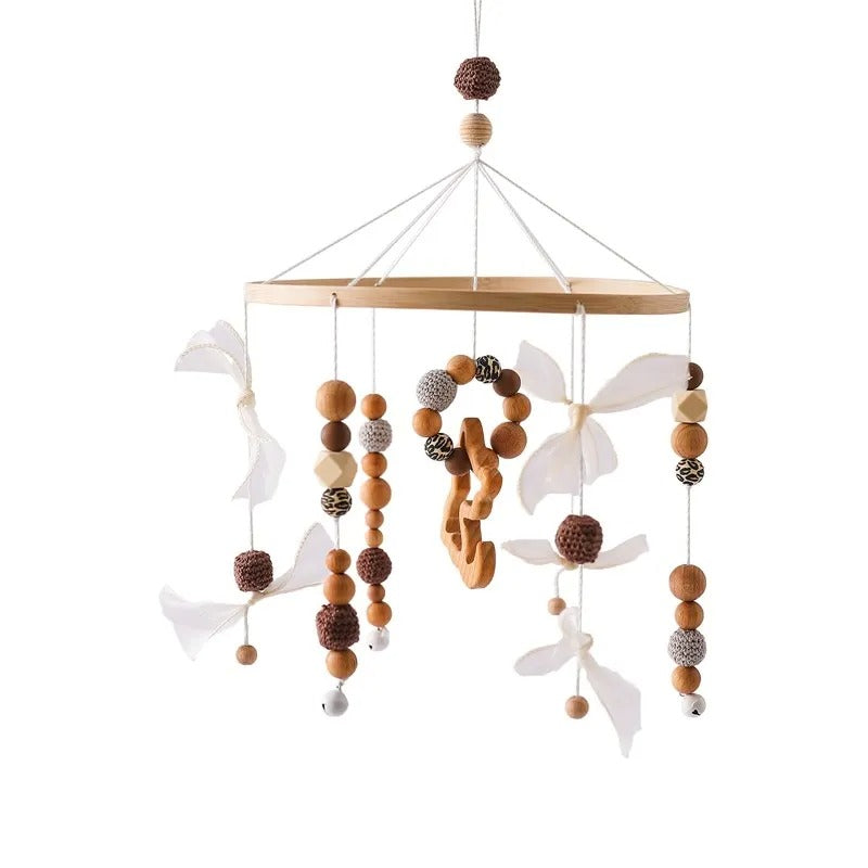 White Dream Wooden Baby Rattle Mobile - Toy for 0-12 Months – Babycotmobile