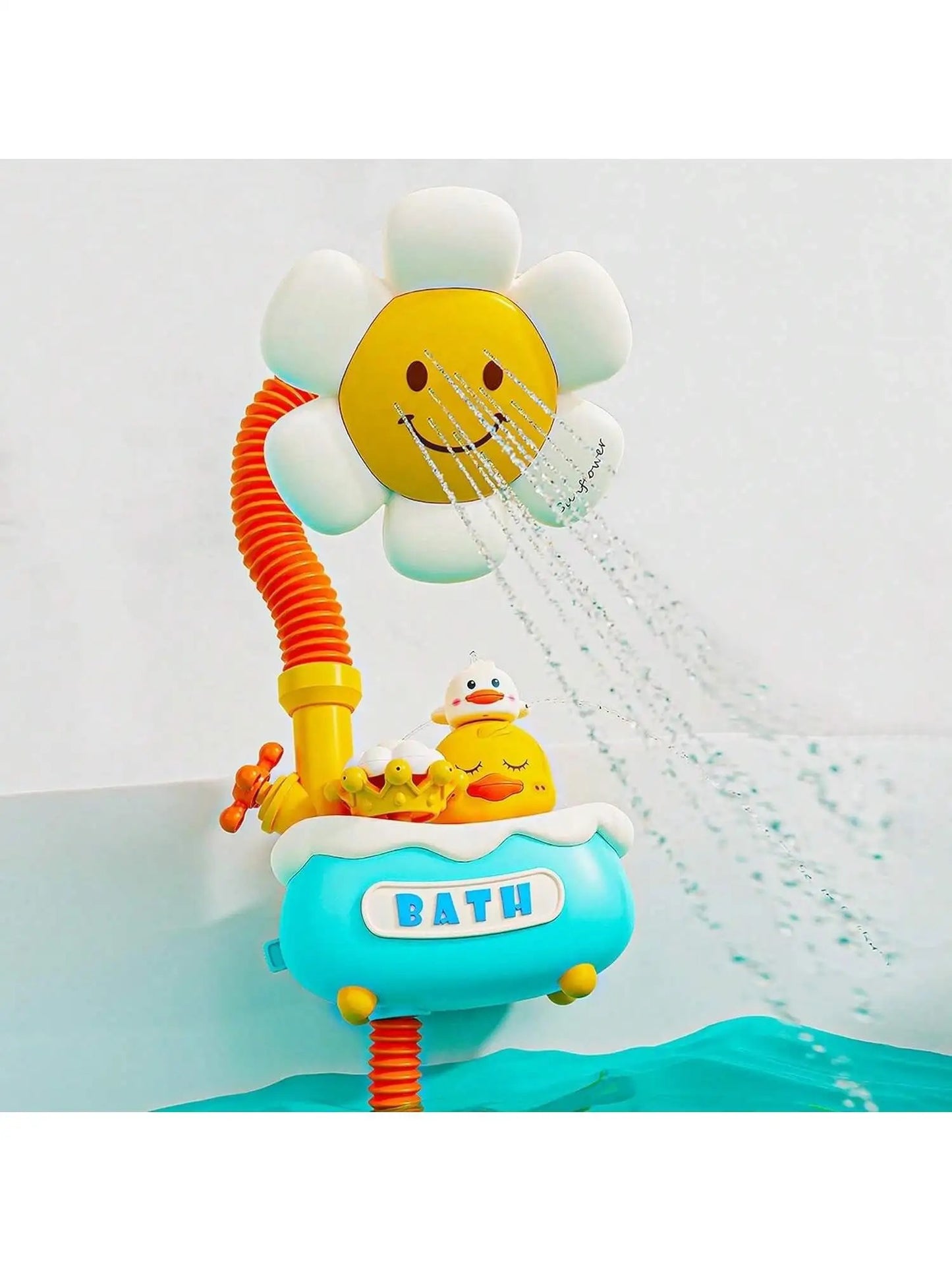 Adjustable Sunflower Shower Head Baby Bath Toy for Bathtubs