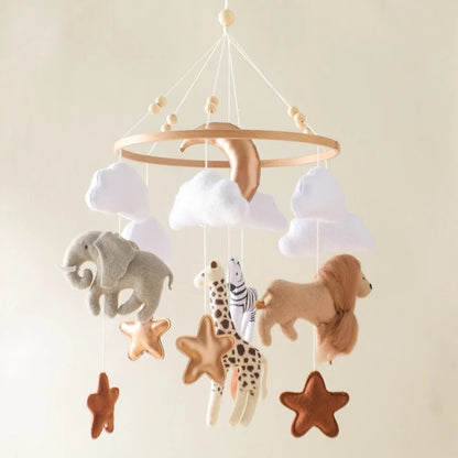 Adorable Animal Baby Crib Mobile with Rattles and Bells