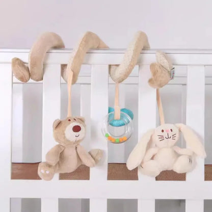 Nordic Bear Plush Spiral Mobile - Hanging Rattles for Carriage, Crib, and Pram